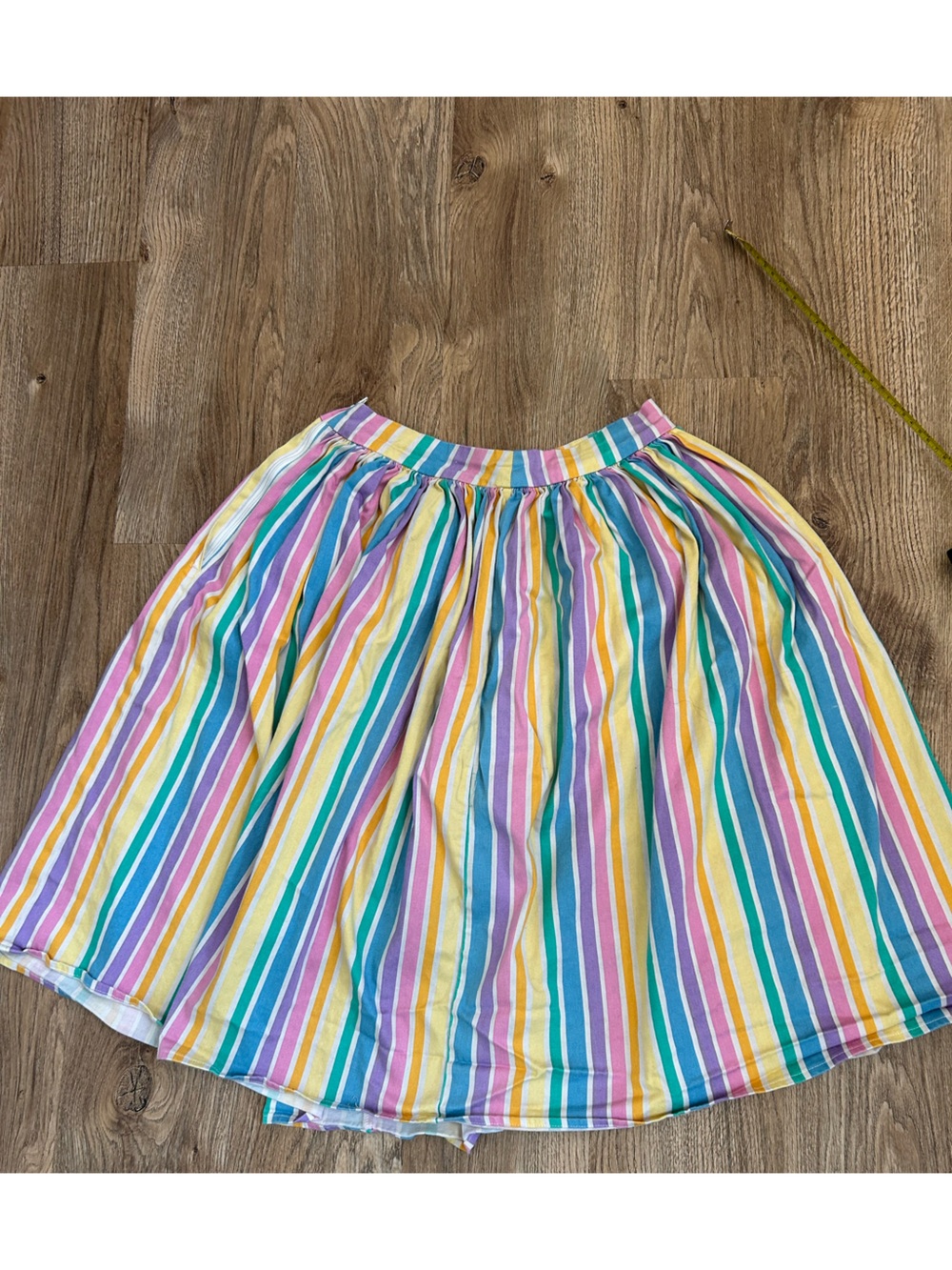 Collectif Pastel Multicolor Striped Full Skirt